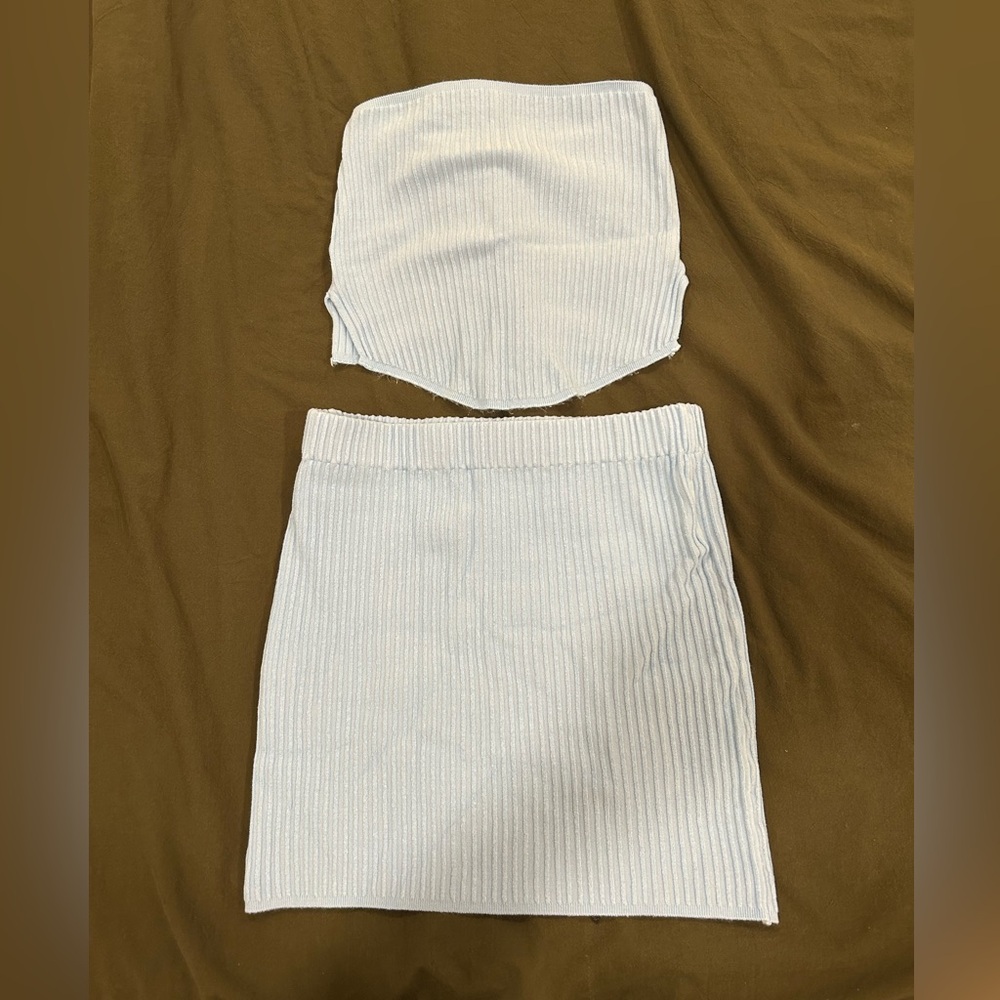 Blue Ribbed Set